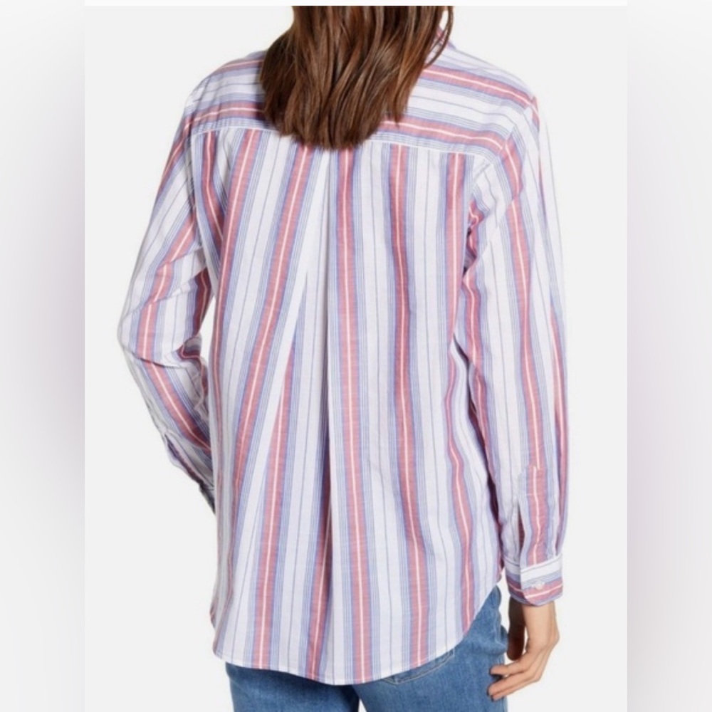 Anthropologie Blouse S GRAYSON Jasmine HERO Buttondown Stripe Cotton 01 - Picture 2 of 11